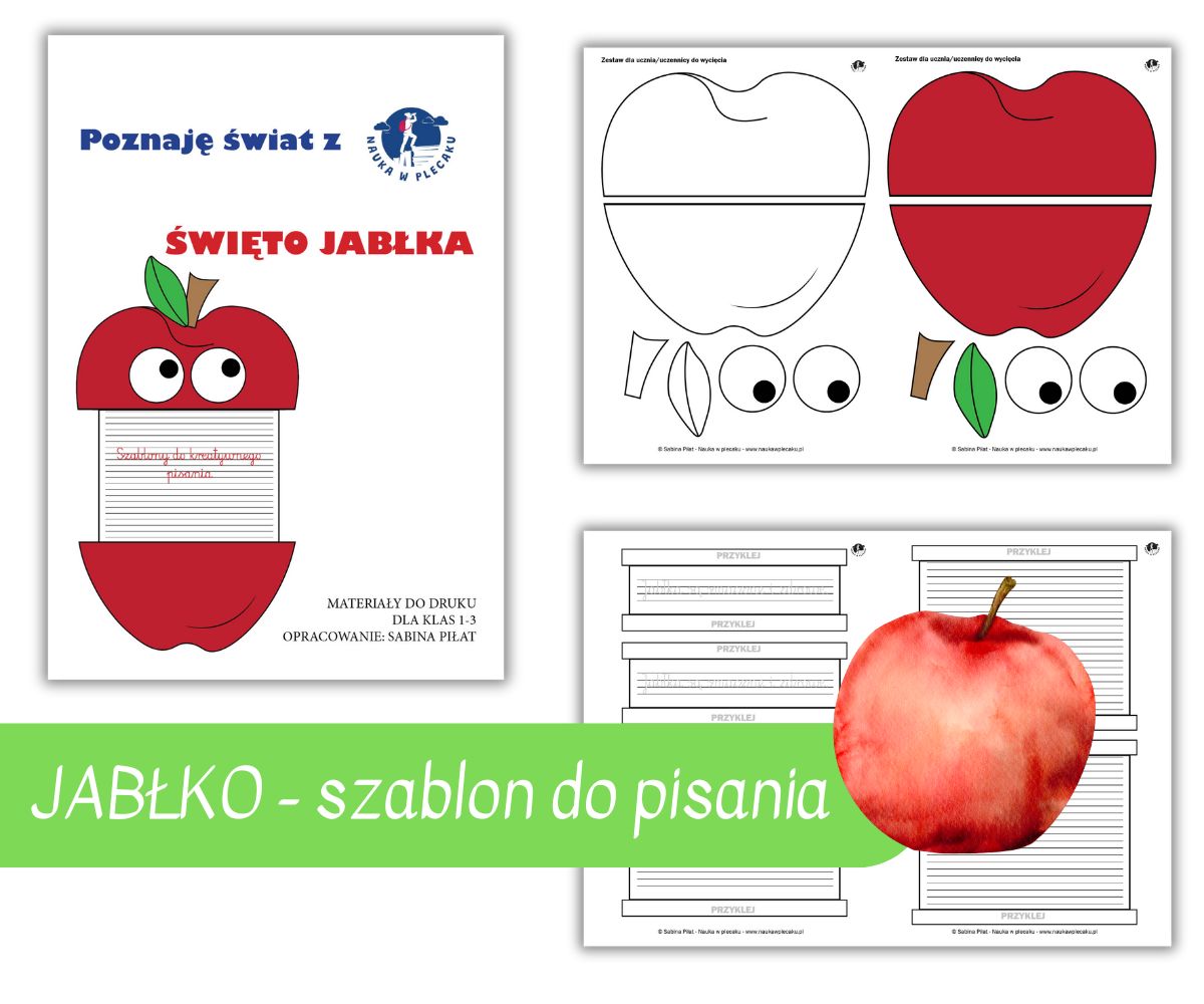 Święto Jabłka - szablony do kreatywnego pisania