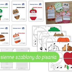 Jesienne  szablony do kreatywnego pisania - zestaw