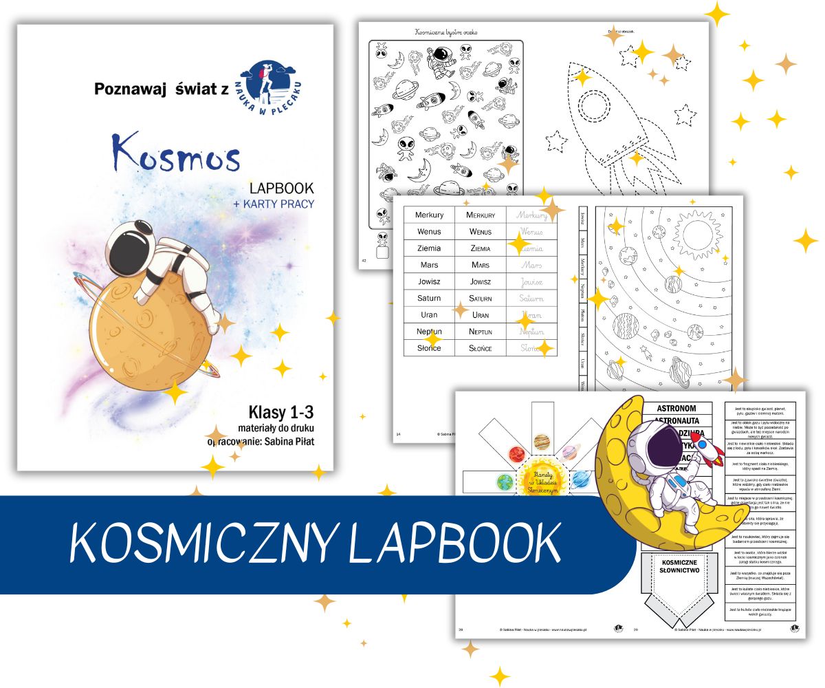 KOSMOS - lapbook i karty pracy do druku