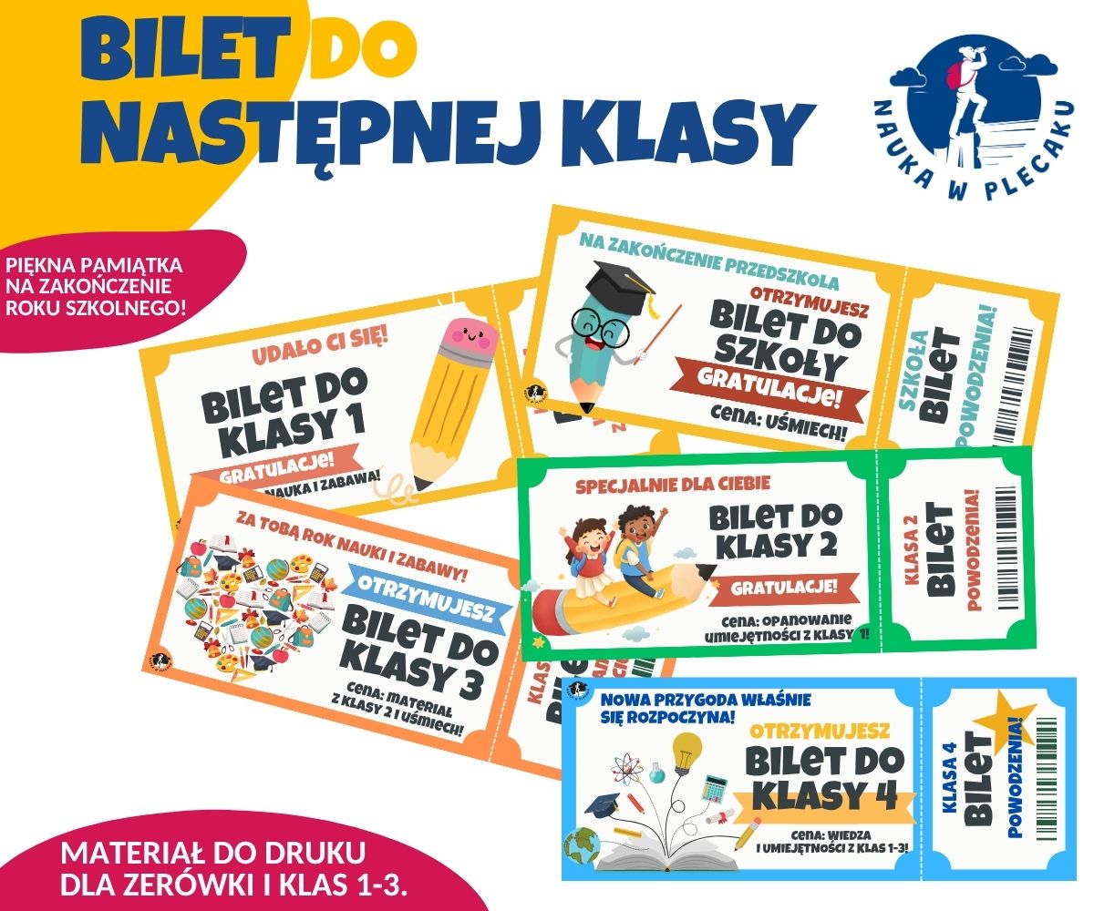 Bilet do następnej klasy - materiały do druku